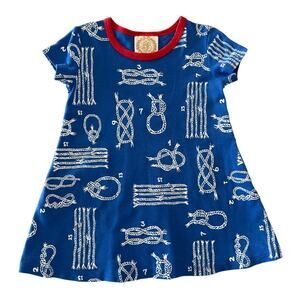 The Beaufort Bonnet Company Nautical Knots Polly Play Dress, Blue, Toddler 2T